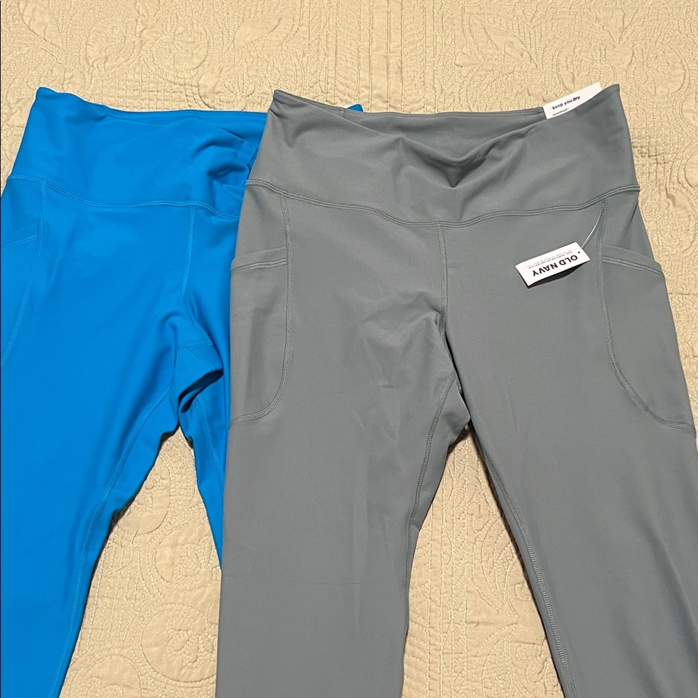 Old Navy Powersoft Women's Leggings - Blue and Green 7/8 ankle